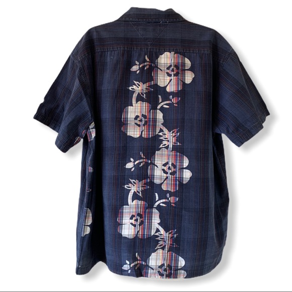 *4-4-20* Tommy HILFIGER DENIM Men's Shirt Vintage Plaid Hawaiian XL - Picture 4 of 4